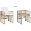 Afuera Living Contemporary Poly Rattan Garden Dining Set in Beige