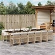 Afuera Living Contemporary Poly Rattan Garden Dining Set in Beige