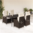 Afuera Living Contemporary 5 Piece Rattan Garden Dining Set in Brown