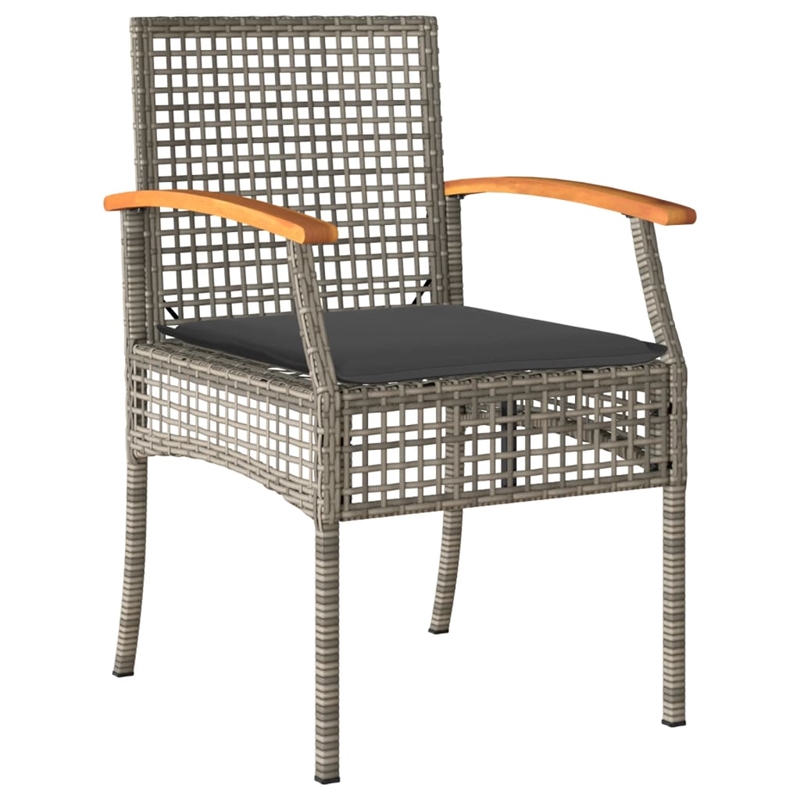 Afuera Living Contemporary 7 Piece Poly Rattan Garden Dining Set in Gray