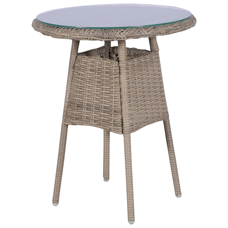 Afuera Living Contemporary 3 Piece Rattan Garden Dining Set in Gray