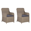Afuera Living Contemporary 3 Piece Rattan Garden Dining Set in Gray