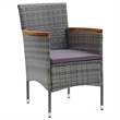 Afuera Living 7 Piece Poly Rattan Garden Dining Set with Cushions in Gray