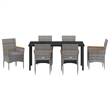 Afuera Living 7 Piece Poly Rattan Garden Dining Set with Cushions in Gray