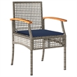 Afuera Living Contemporary 7 Piece Poly Rattan Patio Dining Set in Gray