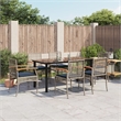 Afuera Living Contemporary 7 Piece Poly Rattan Patio Dining Set in Gray