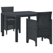 Afuera Living Contemporary Poly Rattan Garden Dining Set in Anthracite