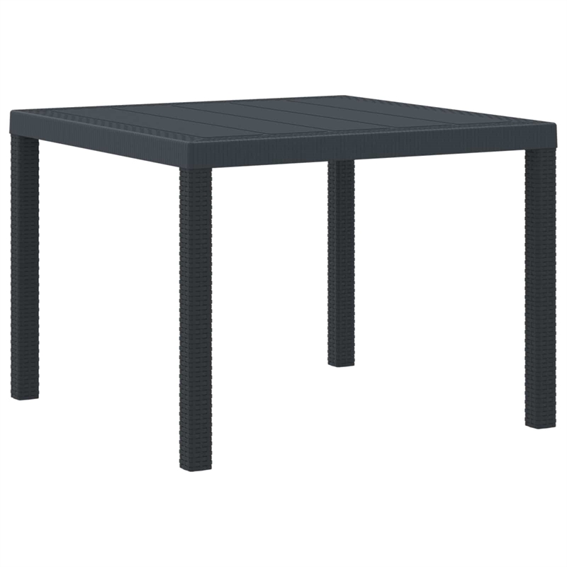 Afuera Living Contemporary Poly Rattan Garden Dining Set in Anthracite