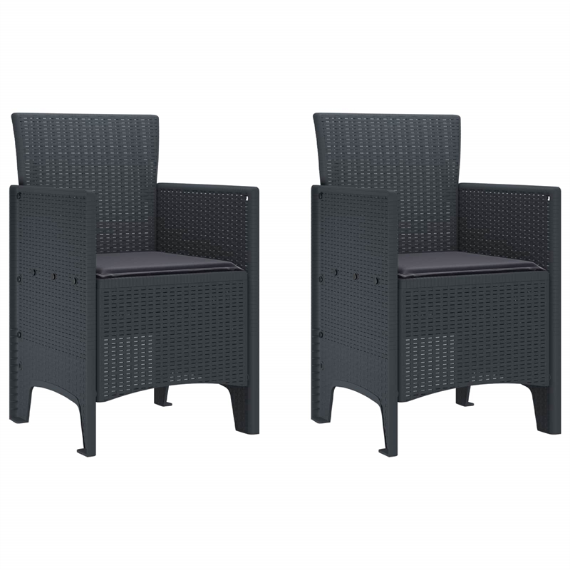 Afuera Living Contemporary Poly Rattan Garden Dining Set in Anthracite