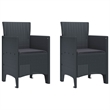 Afuera Living Contemporary Poly Rattan Garden Dining Set in Anthracite