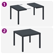 Afuera Living Contemporary Poly Rattan Garden Dining Set in Anthracite