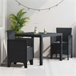 Afuera Living Contemporary Poly Rattan Garden Dining Set in Anthracite