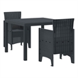 Afuera Living Contemporary Poly Rattan Garden Dining Set in Anthracite