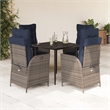 Afuera Living Contemporary 5 Piece Rattan Garden Dining Set in Gray