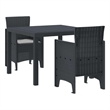 Afuera Living Contemporary Poly Rattan Garden Dining Set in Anthracite
