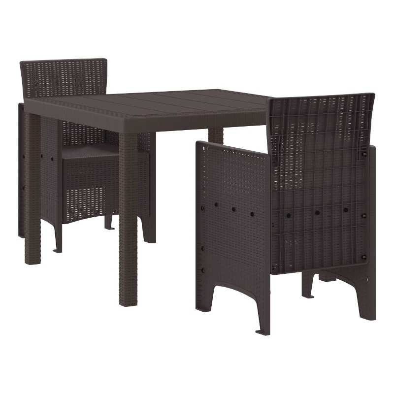 Afuera Living Contemporary Poly Rattan Garden Dining Set in Brown