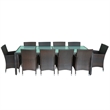 Afuera Living Contemporary Rattan Garden Dining Set in Brown/Cream white
