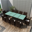 Afuera Living Contemporary Rattan Garden Dining Set in Brown/Cream white