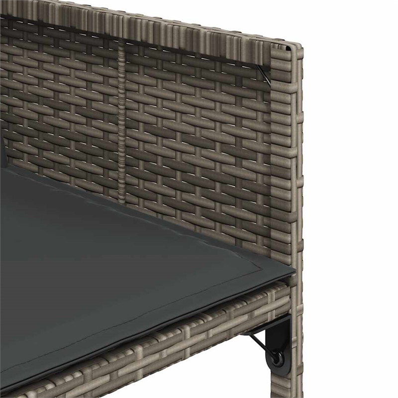 Afuera Living Contemporary 17 Piece Poly Rattan Patio Dining Set in Gray