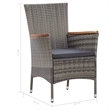 Afuera Living 5 Piece Poly Rattan Garden Dining Set in Dark Gray