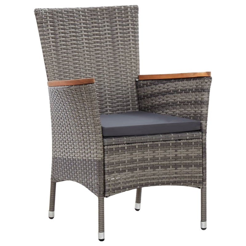 Afuera Living 5 Piece Poly Rattan Garden Dining Set in Dark Gray