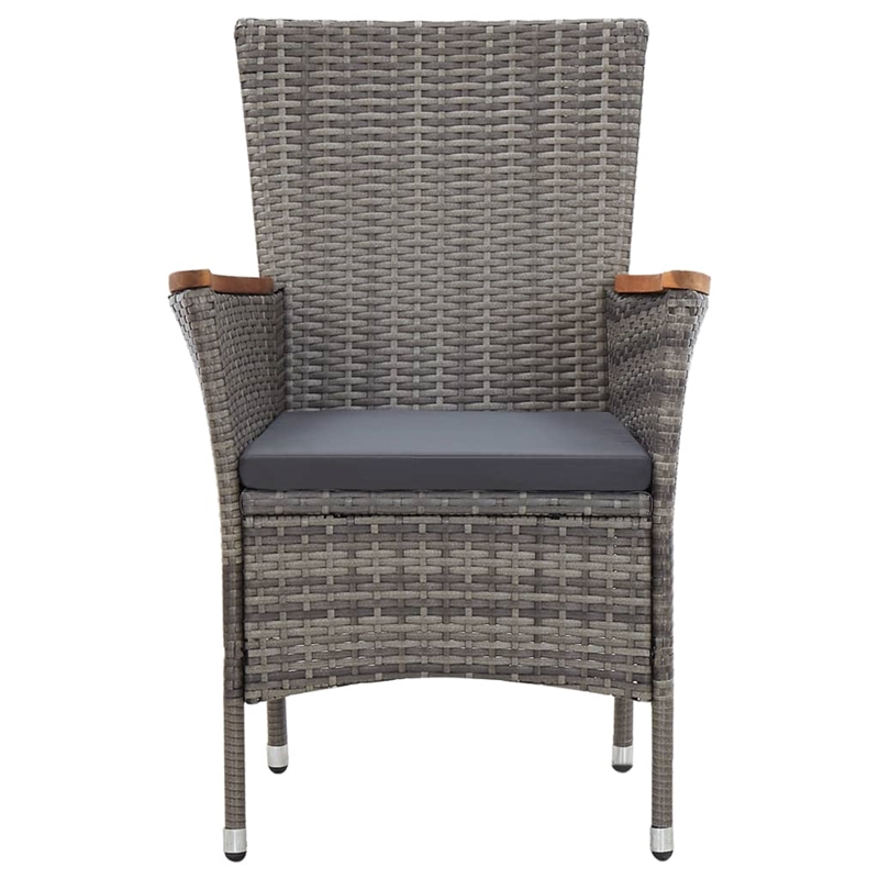 Afuera Living 5 Piece Poly Rattan Garden Dining Set in Dark Gray