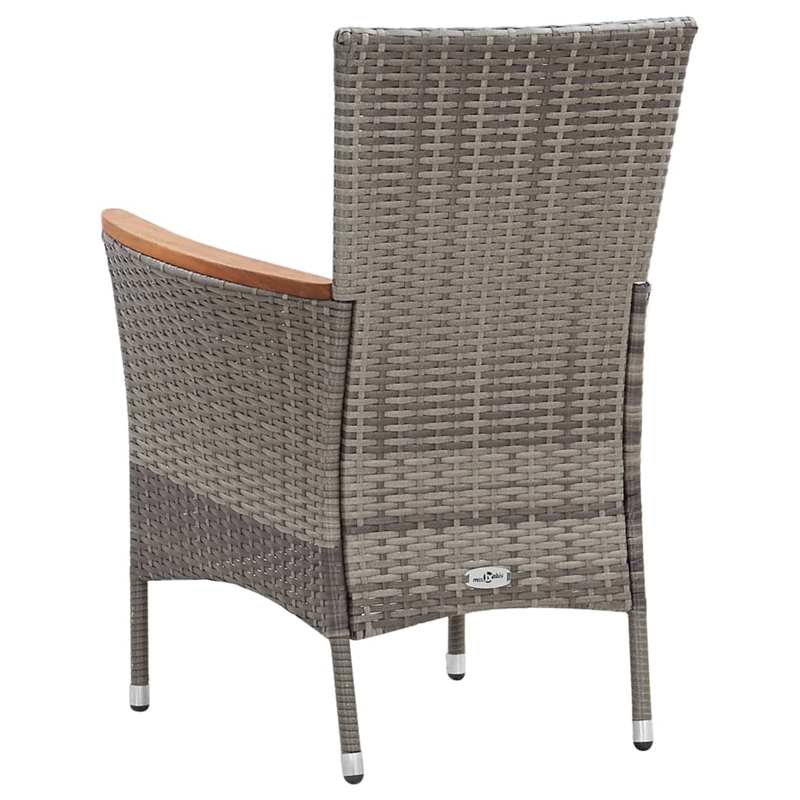 Afuera Living 5 Piece Poly Rattan Garden Dining Set in Dark Gray