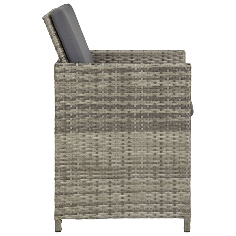Afuera Living 9 Piece Poly Rattan Garden Dining Set with Cushions in Gray