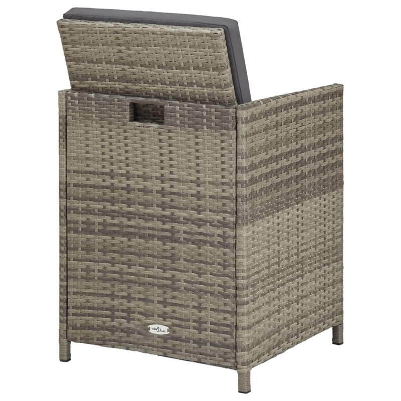 Afuera Living 9 Piece Poly Rattan Garden Dining Set with Cushions in Gray