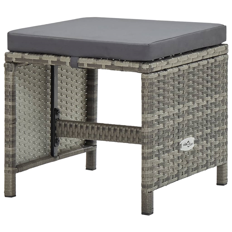 Afuera Living 9 Piece Poly Rattan Garden Dining Set with Cushions in Gray