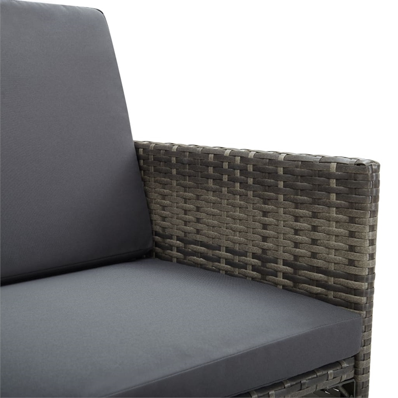 Afuera Living 9 Piece Poly Rattan Garden Dining Set with Cushions in Gray