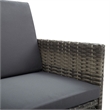 Afuera Living 9 Piece Poly Rattan Garden Dining Set with Cushions in Gray