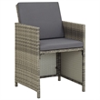 Afuera Living 9 Piece Poly Rattan Garden Dining Set with Cushions in Gray