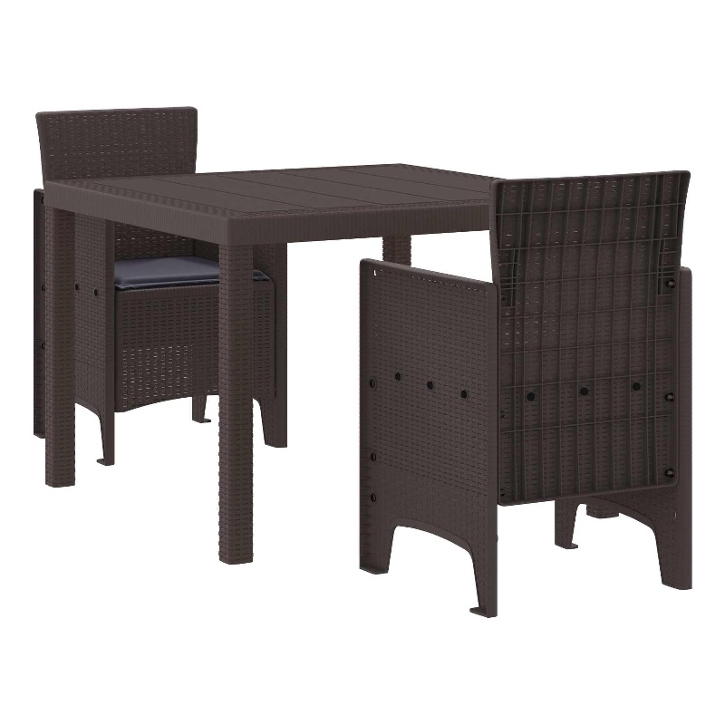 Afuera Living Contemporary Poly Rattan Garden Dining Set in Brown