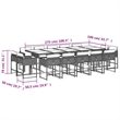 Afuera Living Contemporary 15 Piece Poly Rattan Patio Dining Set in Gray