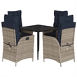 Afuera Living 5 Piece Poly Rattan Garden Dining Set in Black