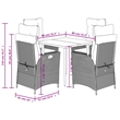 Afuera Living 5 Piece Poly Rattan Garden Dining Set in Black