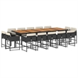 Afuera Living Contemporary Rattan Patio Dining Set in Black/Cream White