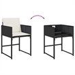 Afuera Living Contemporary Rattan Patio Dining Set in Black/Cream White