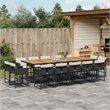 Afuera Living Contemporary Rattan Patio Dining Set in Black/Cream White