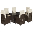 Afuera Living 7 Piece Rattan Garden Dining Set in Brown/Cream white
