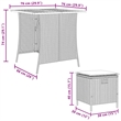 Afuera Living Contemporary 5 Piece Poly Rattan Garden Dining Set in Gray