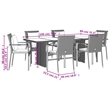 Afuera Living Contemporary 9 Piece Poly Rattan Garden Dining Set in Gray
