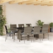 Afuera Living Contemporary 9 Piece Poly Rattan Garden Dining Set in Gray
