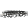 Afuera Living 17 Piece Rattan Garden Dining Set in Black/Cream
