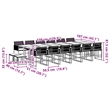 Afuera Living 17 Piece Rattan Garden Dining Set in Black/Cream