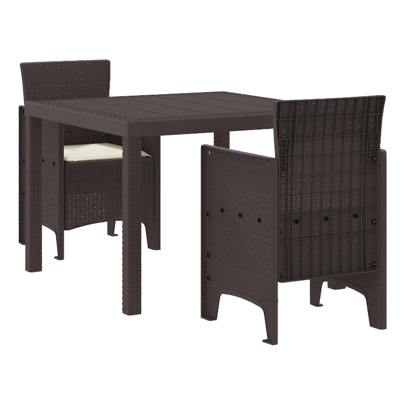 Afuera Living Contemporary Poly Rattan Garden Dining Set in Brown