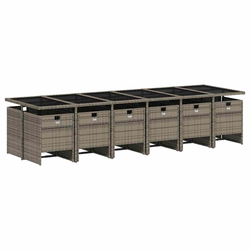 Afuera Living Contemporary Poly Rattan Garden Dining Set in Gray