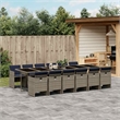 Afuera Living Contemporary Poly Rattan Garden Dining Set in Gray