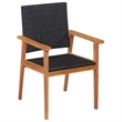 Afuera Living Contemporary 5 Piece Rattan Garden Dining Set in Black